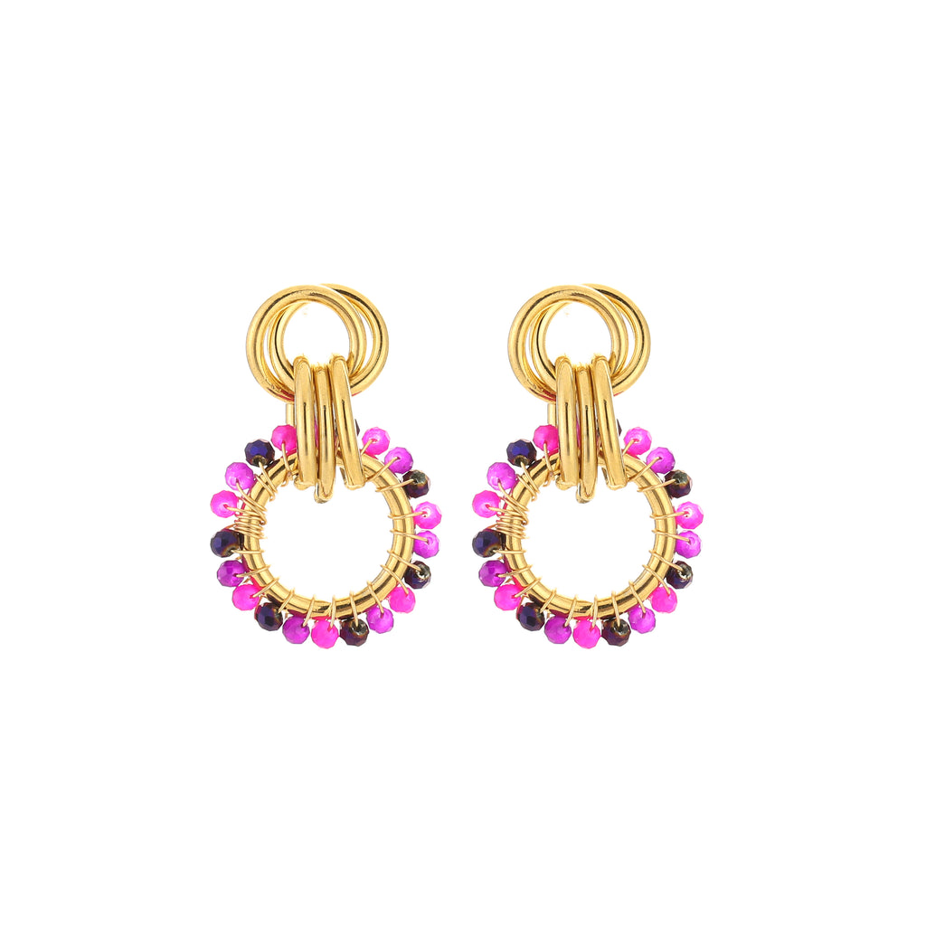 Purple around oorbellen