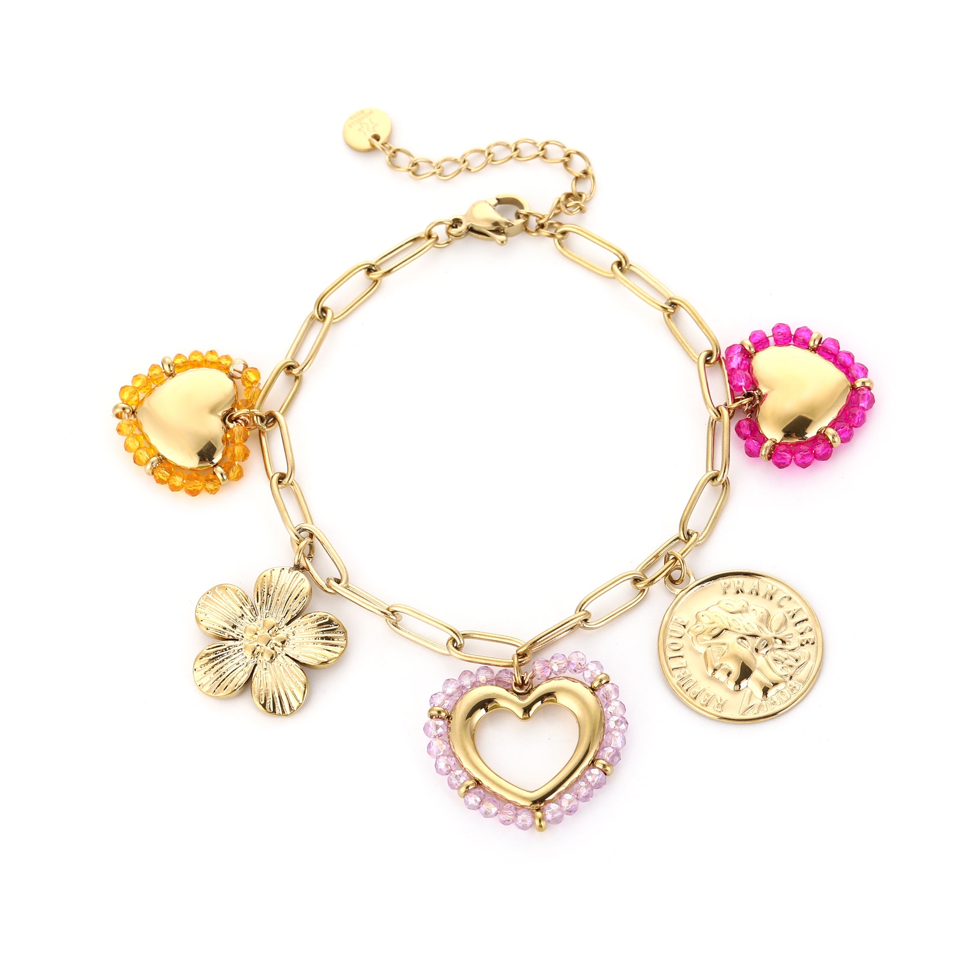 Flower heart armband